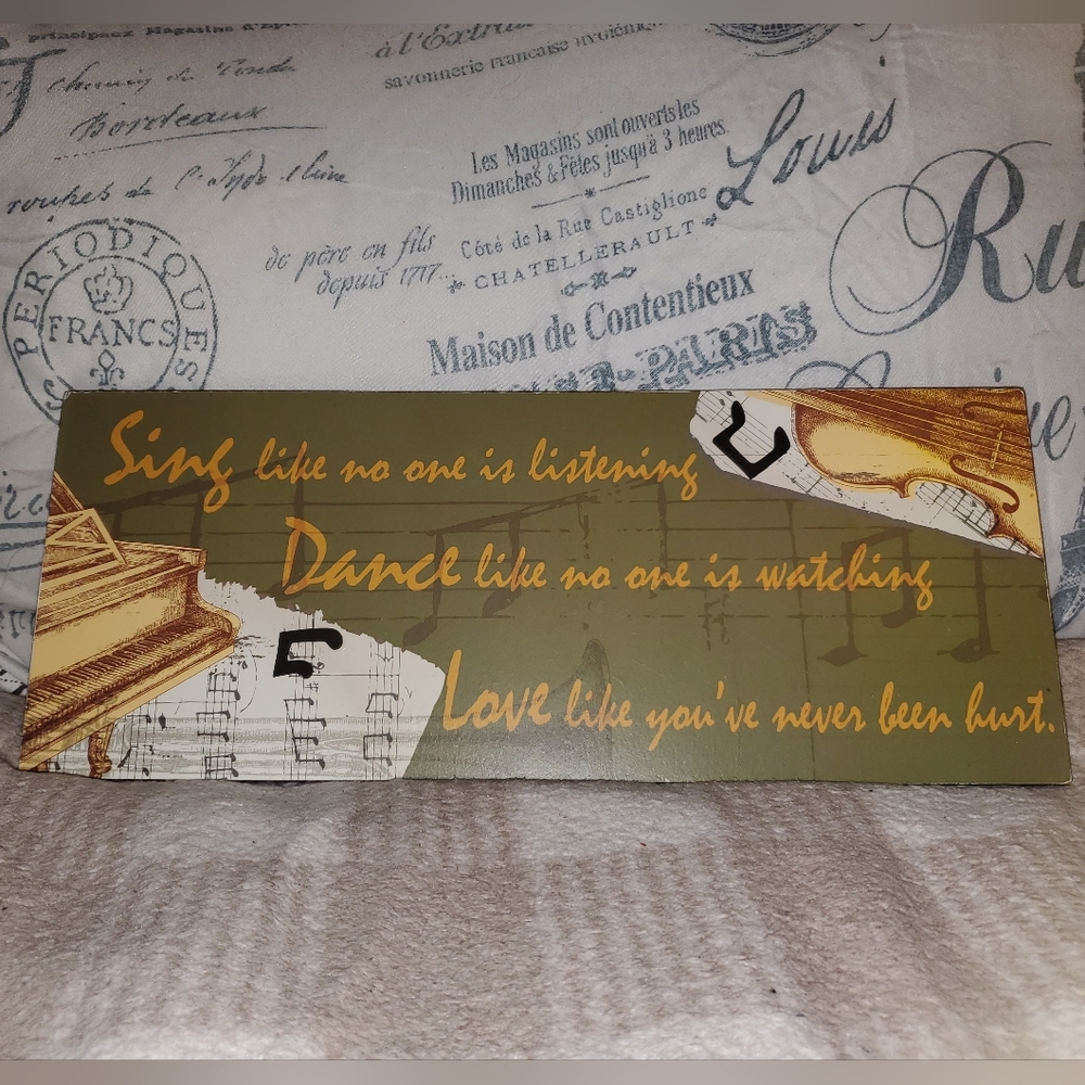5 for $25 | "Sing, Dance, Love" Music Themed Wall Art Decor Plaque
